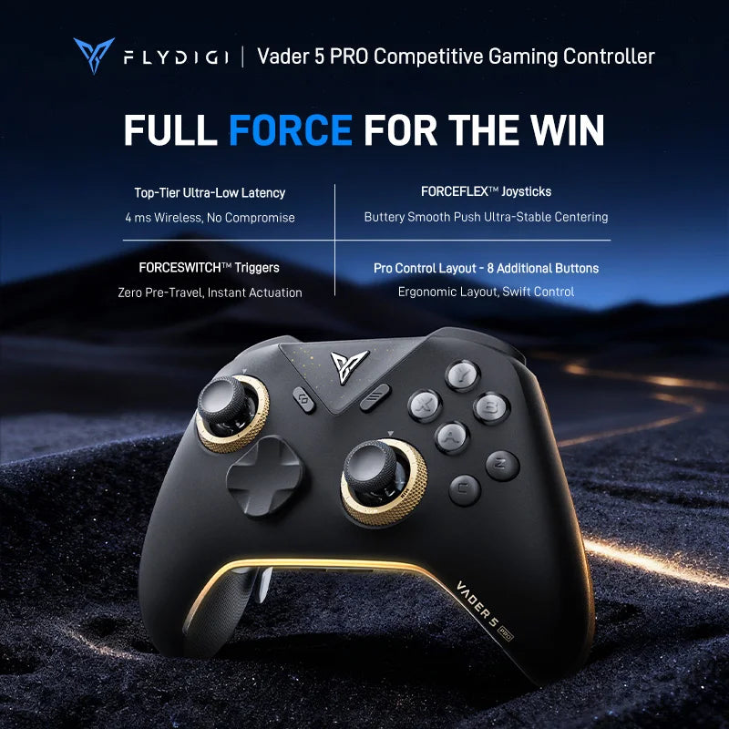 New Flydigi Vader 5 Pro Wireless Gaming Controller 8 Additional Buttons FORCESWITCH™ Triggers Gamepad for Switch PC iOS Android