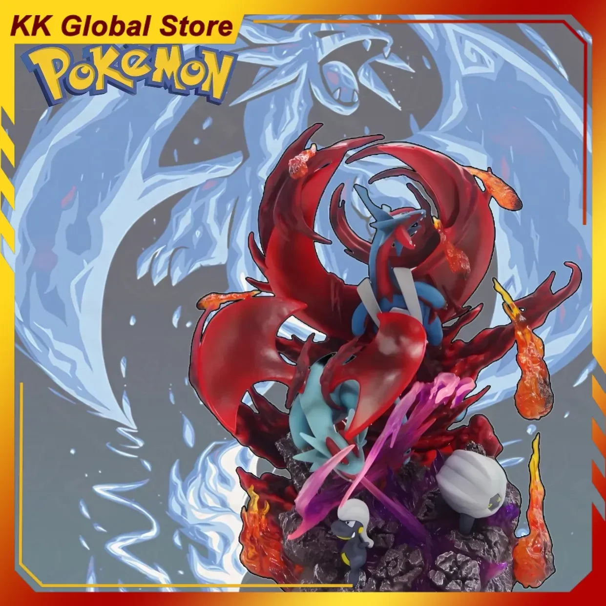 36cm Pokemon Anime Figure Salamence Bloodwing Evolutionary Scenario Luminous Model Decoration Collection Birthday Gift Toys Kids