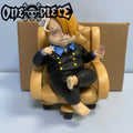 One Piece Chubby Sitting Figure Set - Cute Q Version Luffy, Zoro, Sanji Anime Collectible Desktop Decor