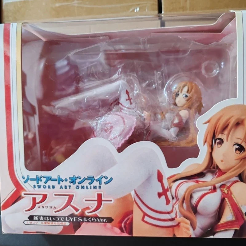 7cm Sword Art Online Yuuki Asuna Lying Posture Anime Figure Model Statue Boys Collection Desktop Decoration Ornament Toys Gifts