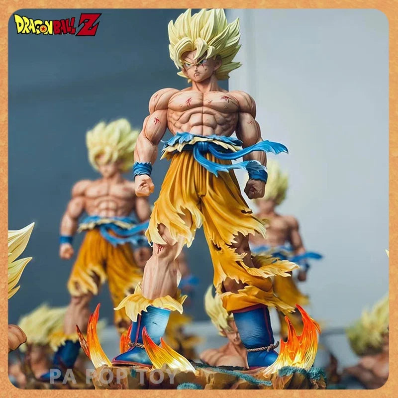 Jt Toy Dragon Ball Z Son Goku Anime Figure Super Saiyan Goku 2 Heads Statue Action Figures PVC Collection Model Decor Toys Gifts