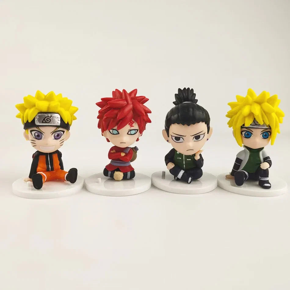 8PCS Anime Figure Naruto Shippuden Hinata Sasuke Itachi Kakashi Gaara Action Figure Q Version PVC Figures Toys Christmas Gift