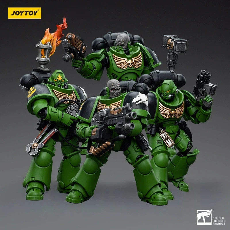 JOYTOY 40K 1/18 Salamanders Intercessors Sergeant Krajax Tsek'gan Brother Haecule Tol'vak Actionfiguren Modell Geschenk für Sammler