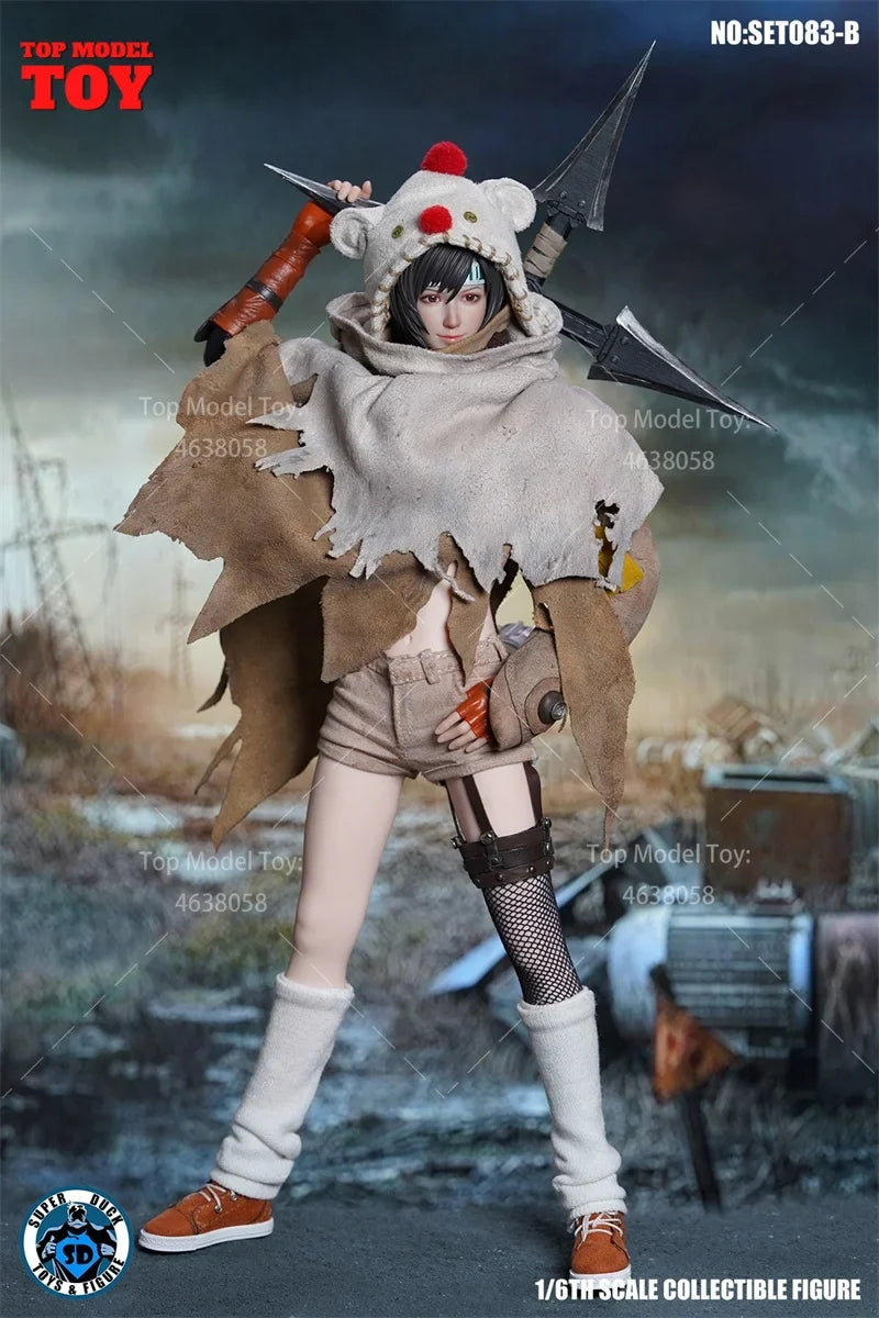 SUPER DUCK SET083B 1/6 Ninja Girl Yuffie Head Sculpt Costume Clothes Model Fit 12'' PH S16A S18A Female Action Figure Body Dolls