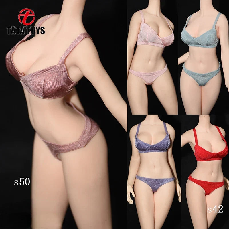 8 Colors 1/6 Female Soldier Solid Color Beauty Bra Underwear Set Accessory Fit 12" Moveable Figure Body Fans Collectible Dolls
