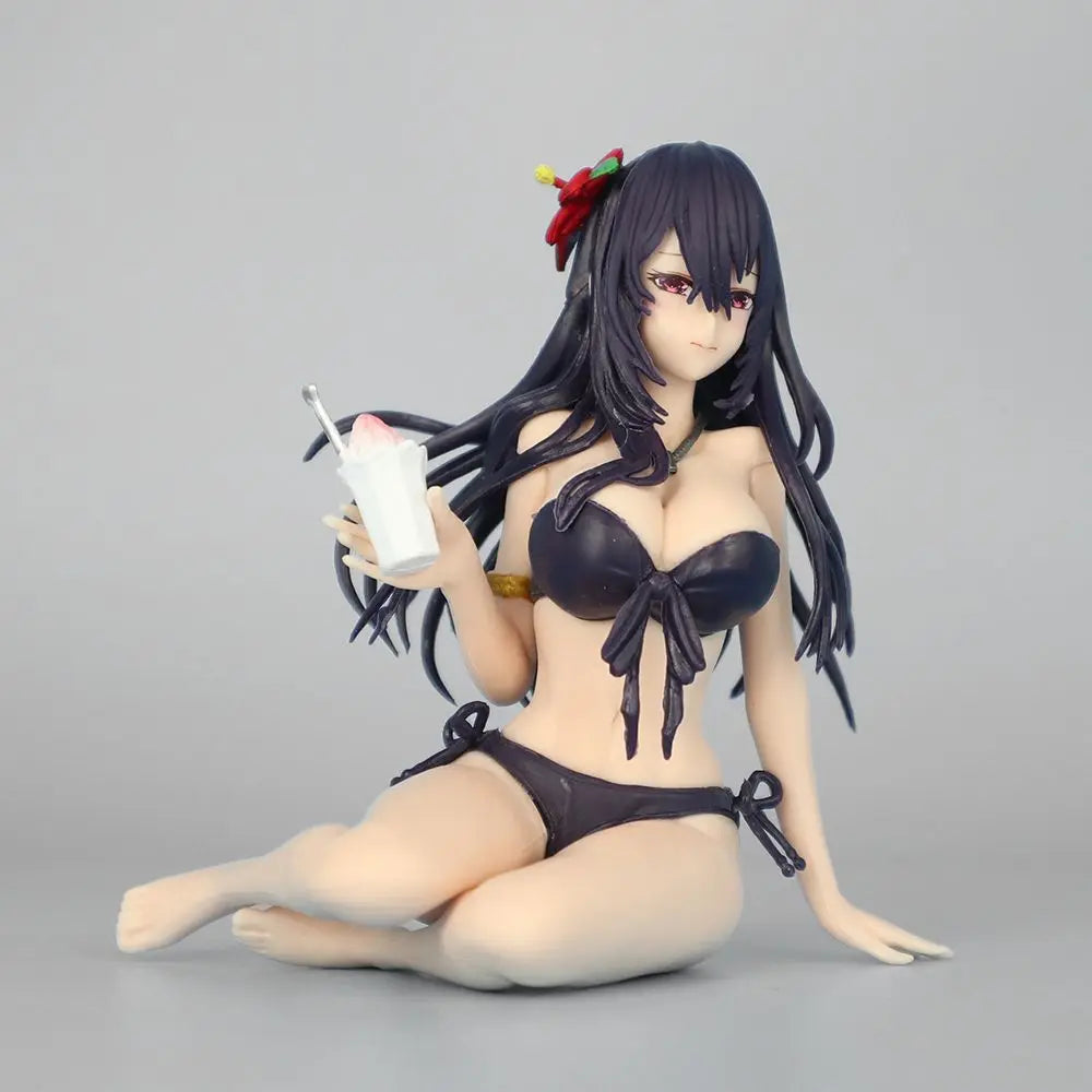 10cm PVC Swimsuit Sitting Pose Anime Girl Figure Statue Desktop Decoration Collectible Gift for Friends Anime Lovers