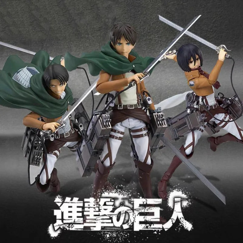 MF Original:Attack On Titan Erwin Smith Levi Eren Mikasa figma PVC Action Figure Anime Figure Model Toys Collection Doll Gift