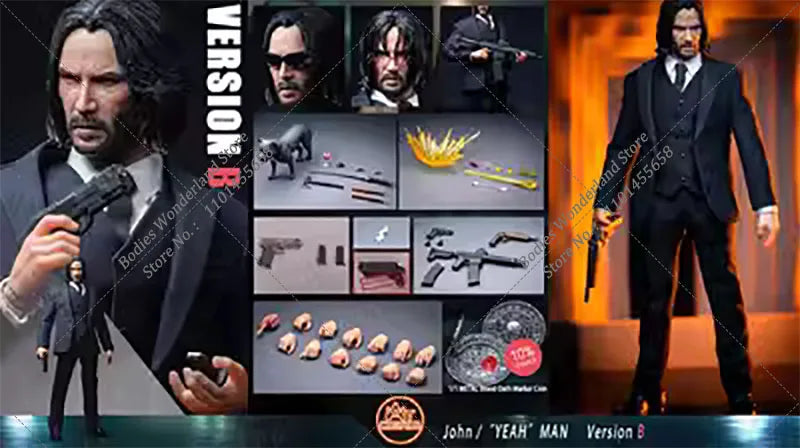 AT custom 1/12 Scale Classic Movie Characters Keanu Reeves John Wick  Donnie Yen Full Set 6" Full Set Action Figure Body Model