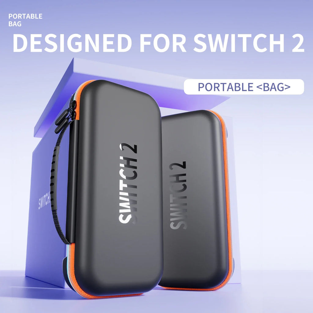 Carrying Case for Nintendo Switch 2 Model, Portable Hard Shell Pouch Carrying Travel Game Bag for Nintendo Switch 2 blue orange