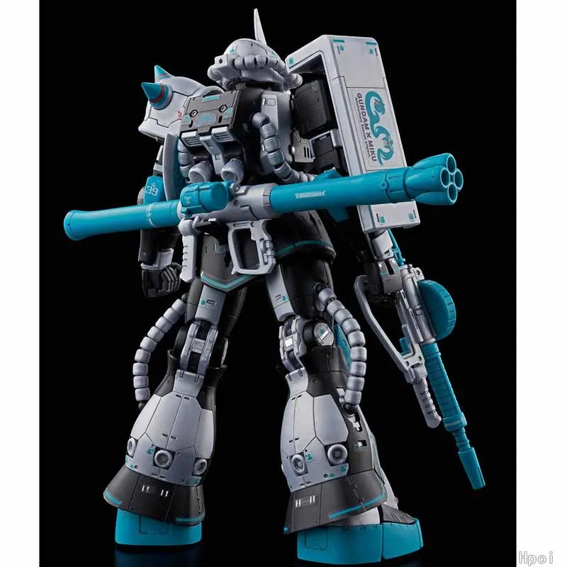 Bandai Original GUNDAM RG  1/144 MS-06S ZAKU [HATSUNE MIKU Ver.] Anime Action Figure Assembly Model Toys Collectible Model