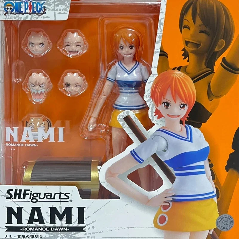 Bandai S.H.Figuarts One Piece Romance Dawn Action Figure Monkey D Luffy Nami Roronoa Zoro Usopp SHF Figure Model Collection Toys