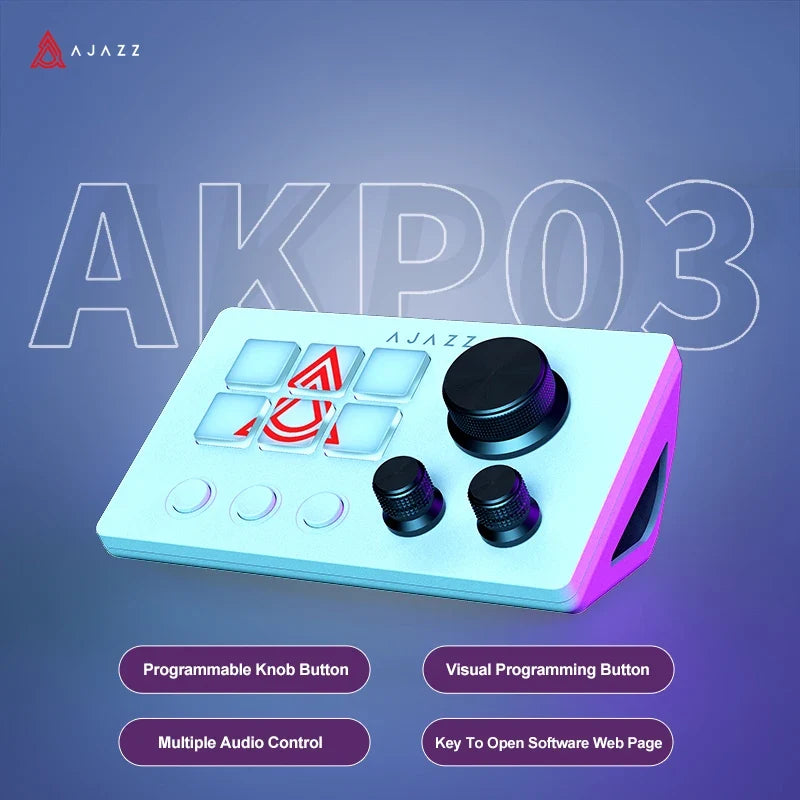 Ajazz AKP03E Desktop Helper Desk Console Panel Controller Programmable Macro Custom Button Mini Keyboard For Multiple Scenario