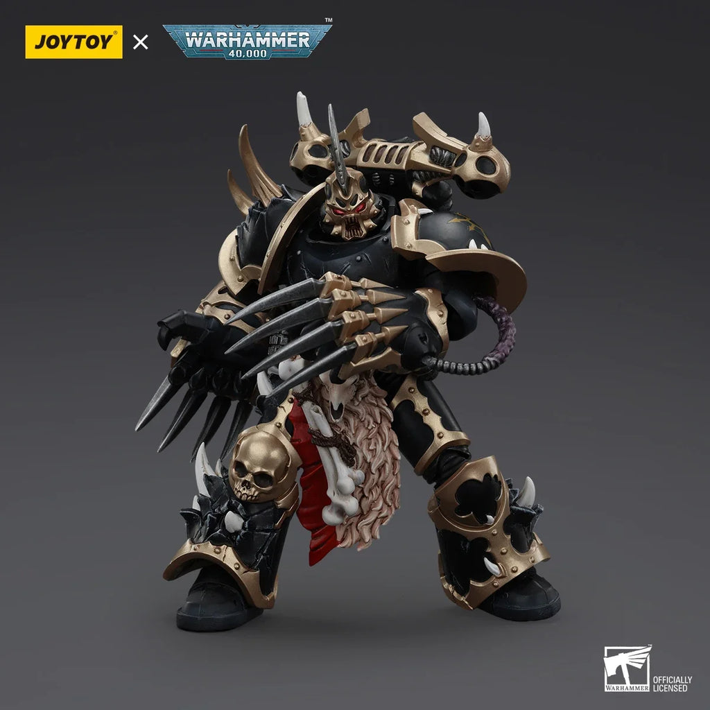 JOYTOY Warhammer 40K 1/18 Action Figure Chaos Space Marines Black Legion Chosen with Lightning Claws Collectible Model Toy Gift