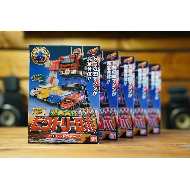 Bandai Genuine Shokugan SMP Rescue Rangers GoGoFive Victory Robot Anime Action Figure Assembly Model Toys Christmas Gift for Kid
