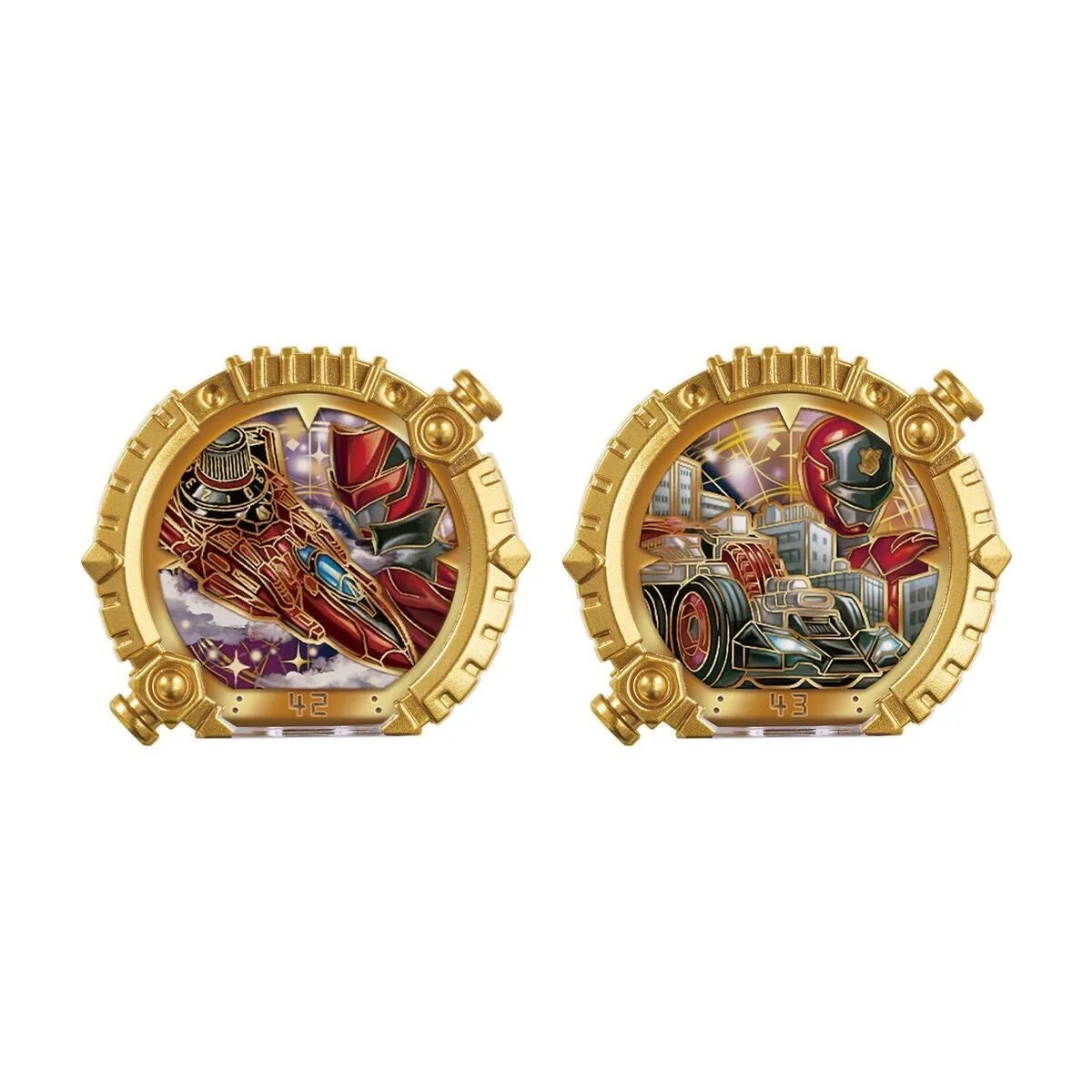 Bandai Genuine DX No.1 SENTAI GOZYUGER TEGASWORD Leon Buster 50 Sentai Ring Figure Toys Gift Collectible Model