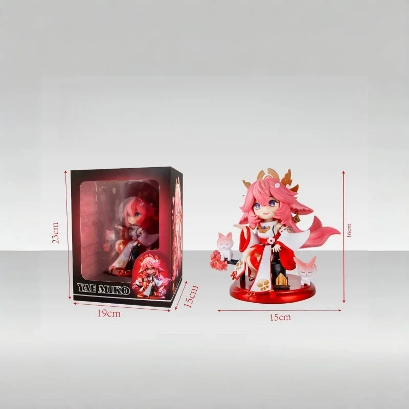 Cute Genshin Impact Figure Figurine Yae Miko Ganyu Hu Tao PVC Model Art Craft Desk Decor Ornament Gift