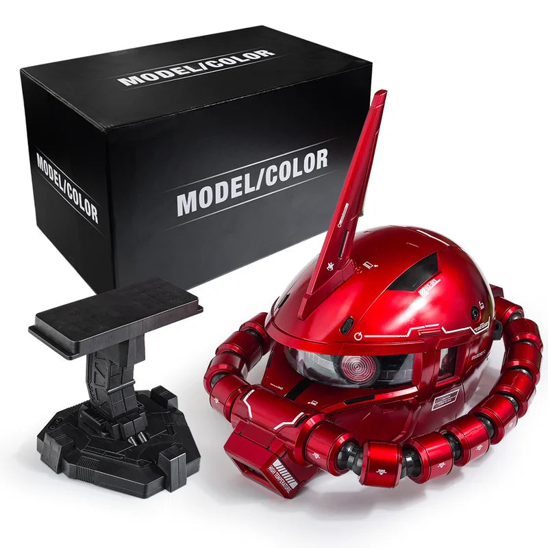 2026 New Mobile Suit Zaku Head Red Comet Led Light-Up Model Toy Anime Figure Collectible Decoration Wearable Helmet Holiday Gift