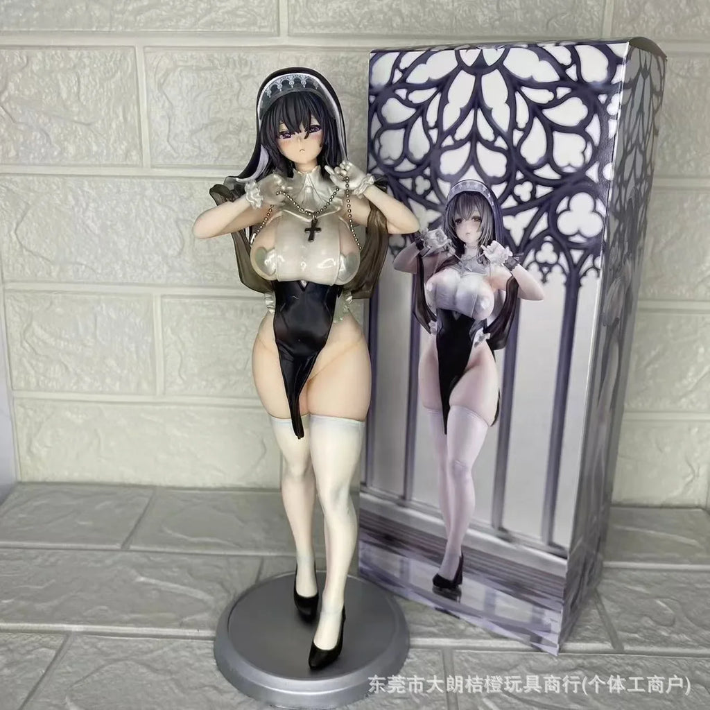 Sexy Anime Nun Figure Desktop Statue Collectible Model for Adults Kawaii