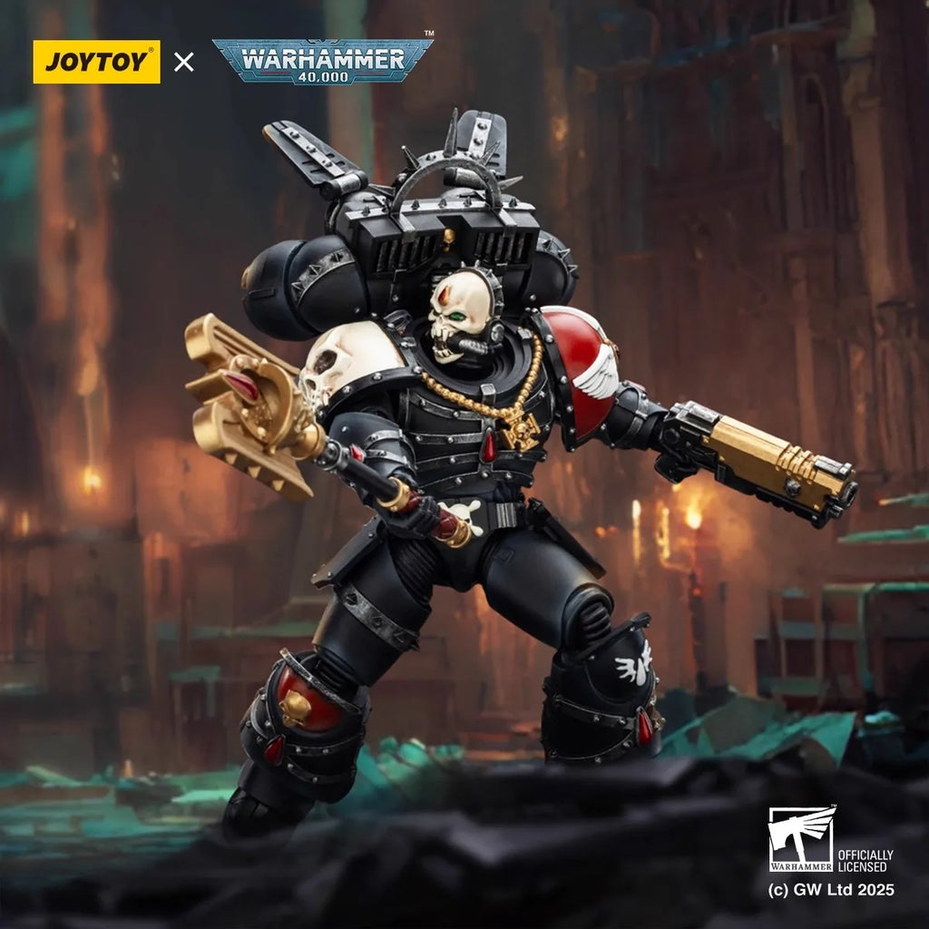 JOYTOY Warhammer 40K 1/18 Scale Blood Angels Lemartes With Jump Pack,Blood Crozius And Absolver Bolt Pistol Figurine Model Toy