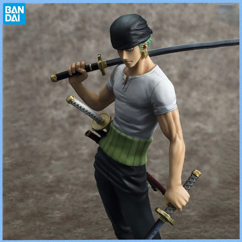 Bandai Genuine MegaHouse ONE PIECE Roronoa Zoro Tenth anniversary Anime figure Movable toy Anime Peripheral Doll for Collectors
