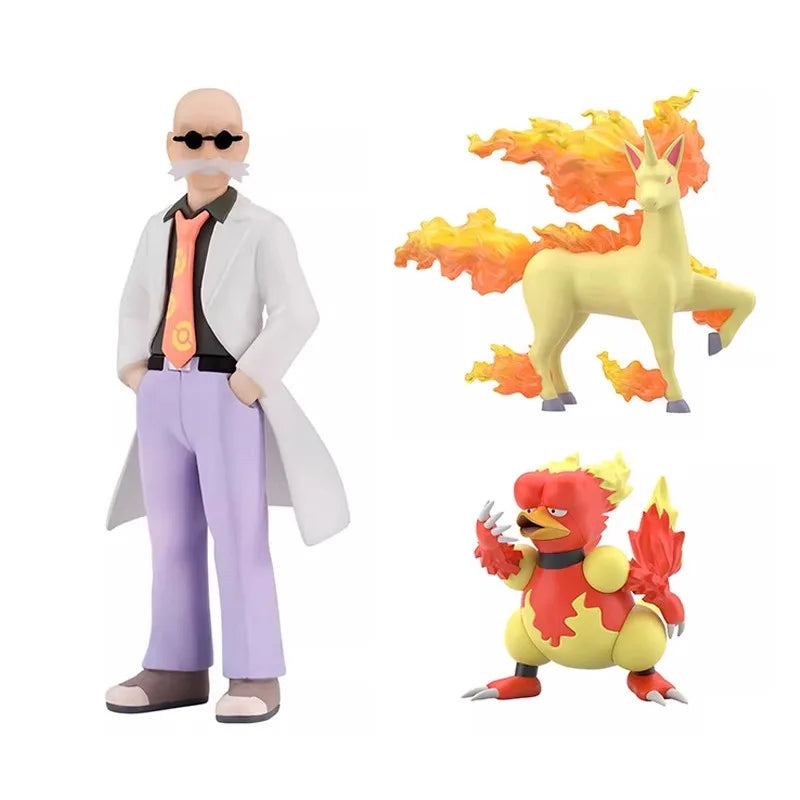 In Stock BANDAI Original Pokemon SCALE WORLD Kanto Region Blaine Rapidash Magmar Anime Figures Toys Gift Collectible Model