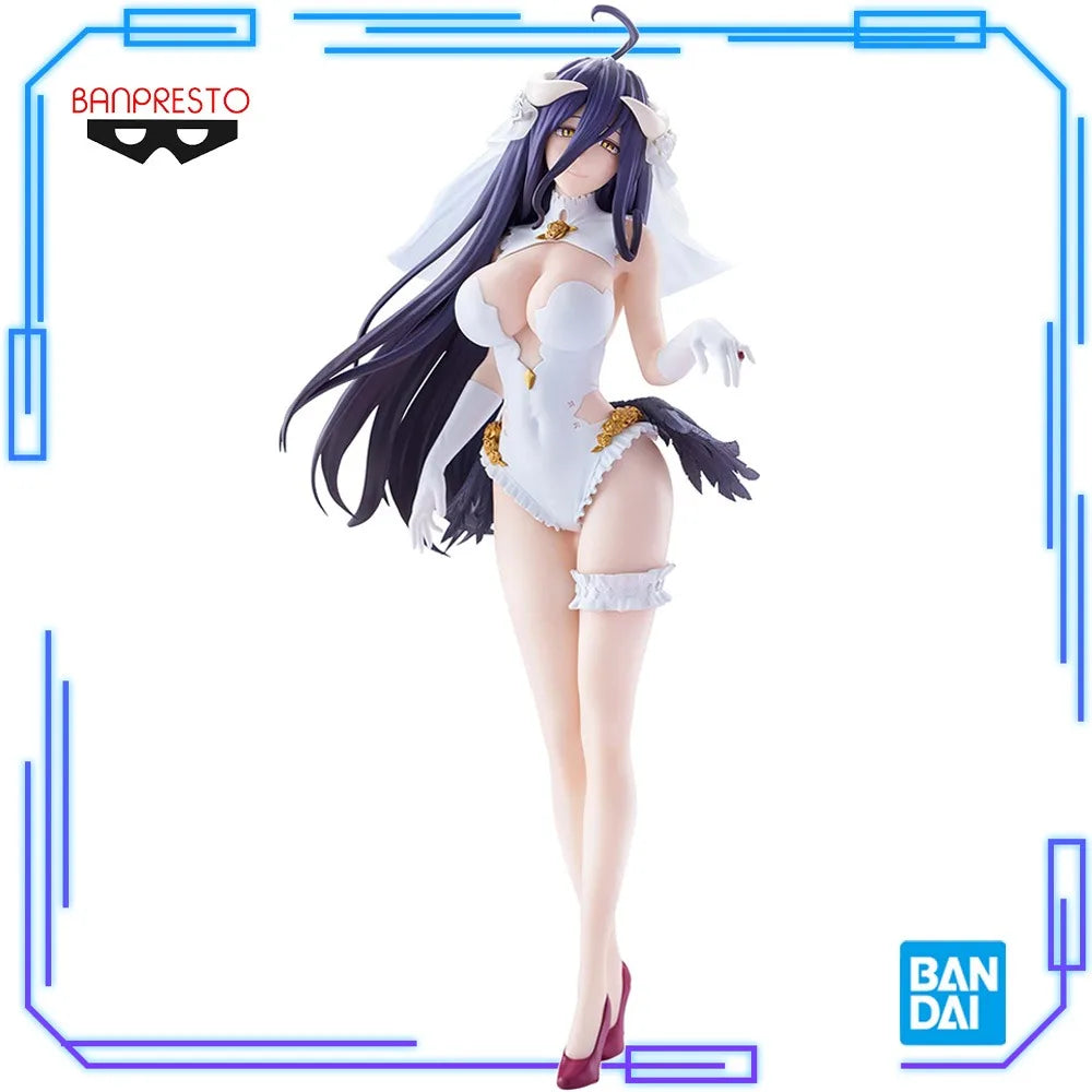 Auf Lager Bandai Original Echtes Banpresto Glitter & Glamours Overlord Albedo Hochzeitsversion. 27cm Sammlermodell Spielzeug Figur Geschenk