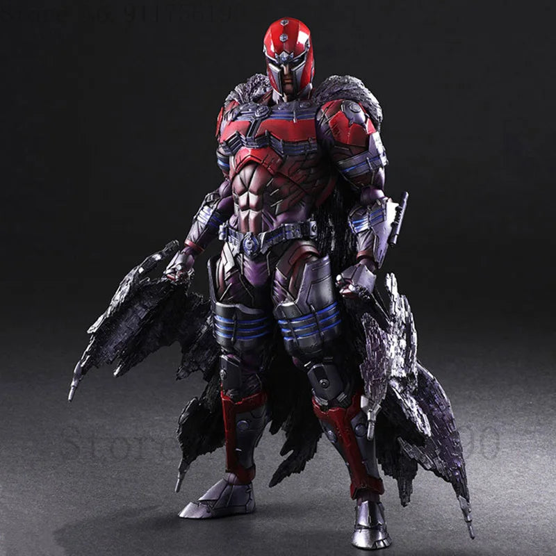 PLAY ARTS 27cm X-men Magneto Action Figure Anime Max Eisenhardt Collectable Model Toys Doll Gift