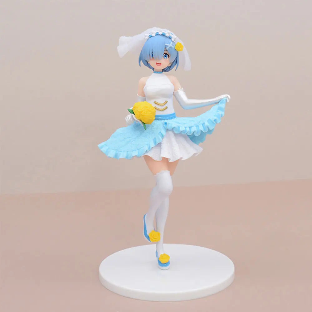 20CM Anime Rem Bride Figure Anime Figure Re:Zero Standing Wedding Dress Model Toy Gift Doll Collection Decoration PVC