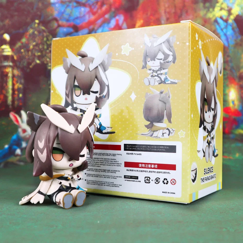 Sitting girl 7.5cm  Q Version Figure the Paradigmatic Model Toys Anime Game Periphery Kawaii Doll Gifts box packaging