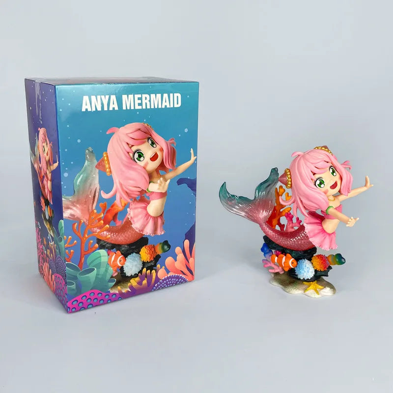Mermaid Anya Gk Anime Figure Model Kit Desktop Ornament Cute Doll Statue Computer Case Decoration Collectible Trendy Toy Gifts