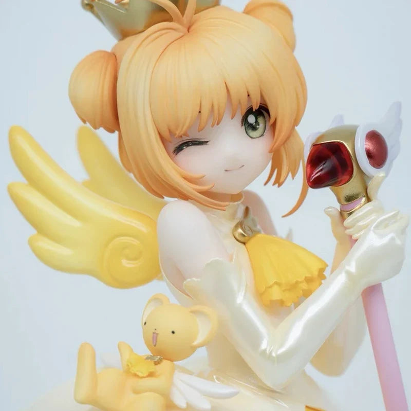 New 22cm Cardcaptor Sakura Kinomoto Sakura Figure Pvc Anime Models Statue Collection Toys Desk Decoration Kids Halloween Gifts