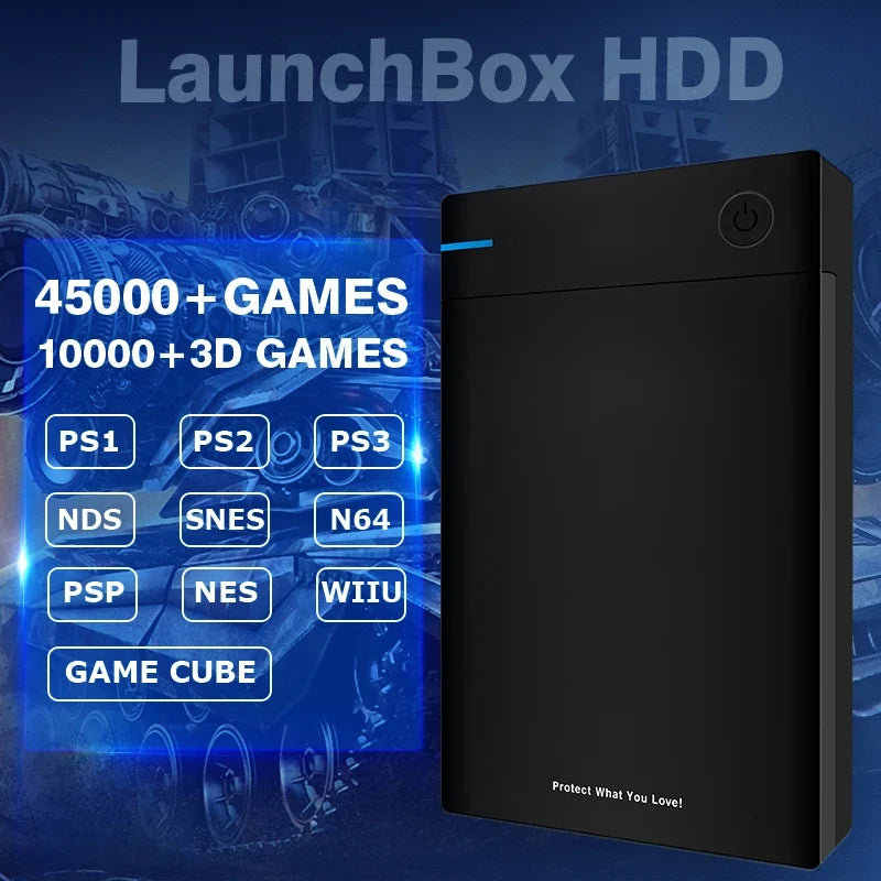 12TB Launchbox Game HDD with Big Box Super Console Built-in Emulator 45000+ Games For PS3/PS2/PS1/WII/SS/WIIU For Windows8/10/11