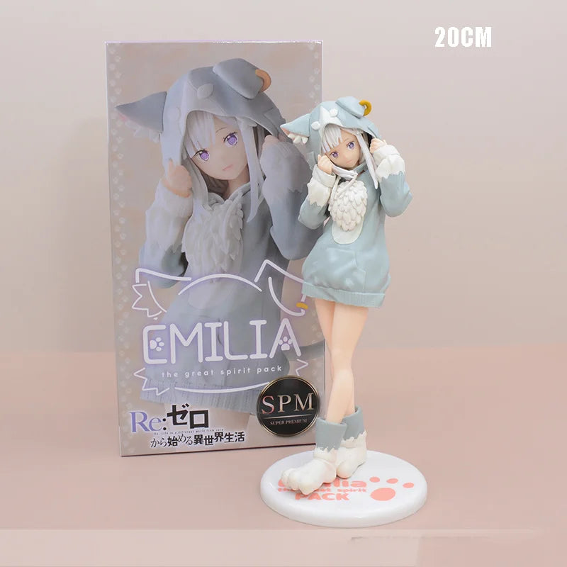 Anime Re:Zero kara Hajimeru Isekai Seikatsu Rem Figure Model Ram Puck Starting Dresses PVC Emilia Collection Gift Toy