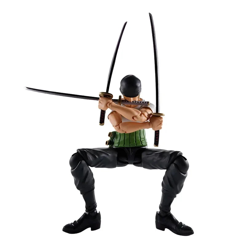 Bandai Genuine SHF ONE PIECE Roronoa Zoro -ROMANCE DAWN- 15cm Anime Action Figure Collectible Model Toys Ornaments Gift Children