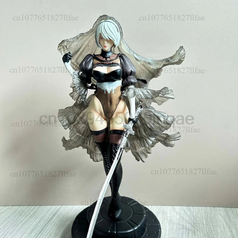 Anime Figure NieR:Automata YoRHa No.2 Type B 2B Wedding Action Figure Model Toys Cool Doll Joint Movable Doll Birthday Present