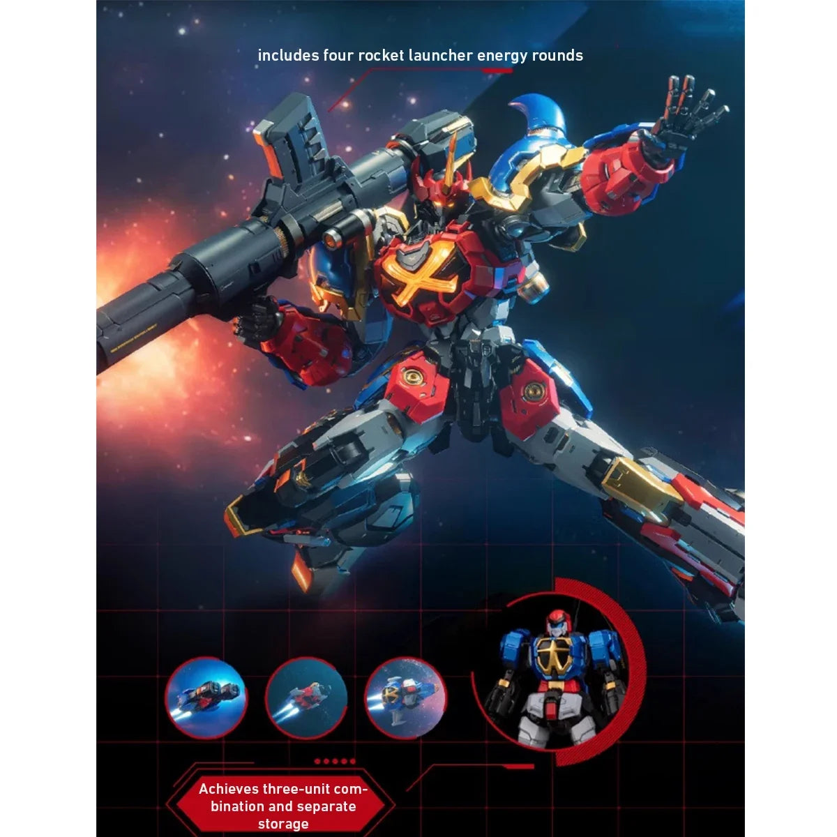 HiPlay MOSHOWTOYS Sengoku Majin Goshogun with Lights Transformable Die-cast Action Figure