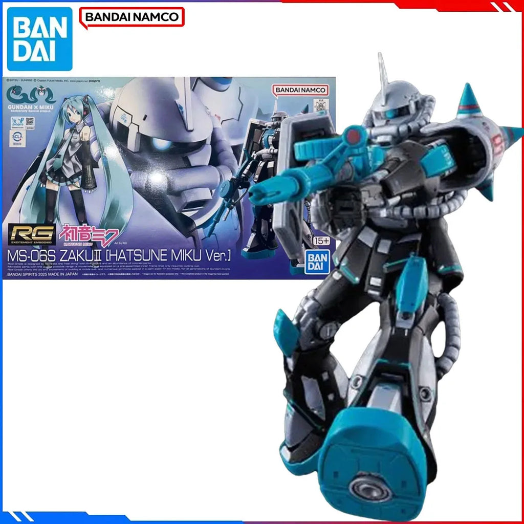 In Stock: Bandai Premium Bandai (PB) RG 1/144 Model Kit - MS-06S Zaku II (Hatsune Miku Ver) Buildable Action Figure Original Box