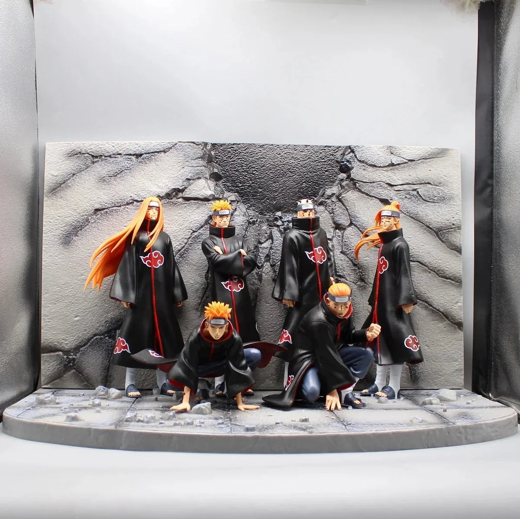 Naruto Akatsuki 37cm Anime Action Figure Set - Uchiha Itachi Madara Konan Hidan - 6 Pcs Ninja Collection Toy Model Decor Gift