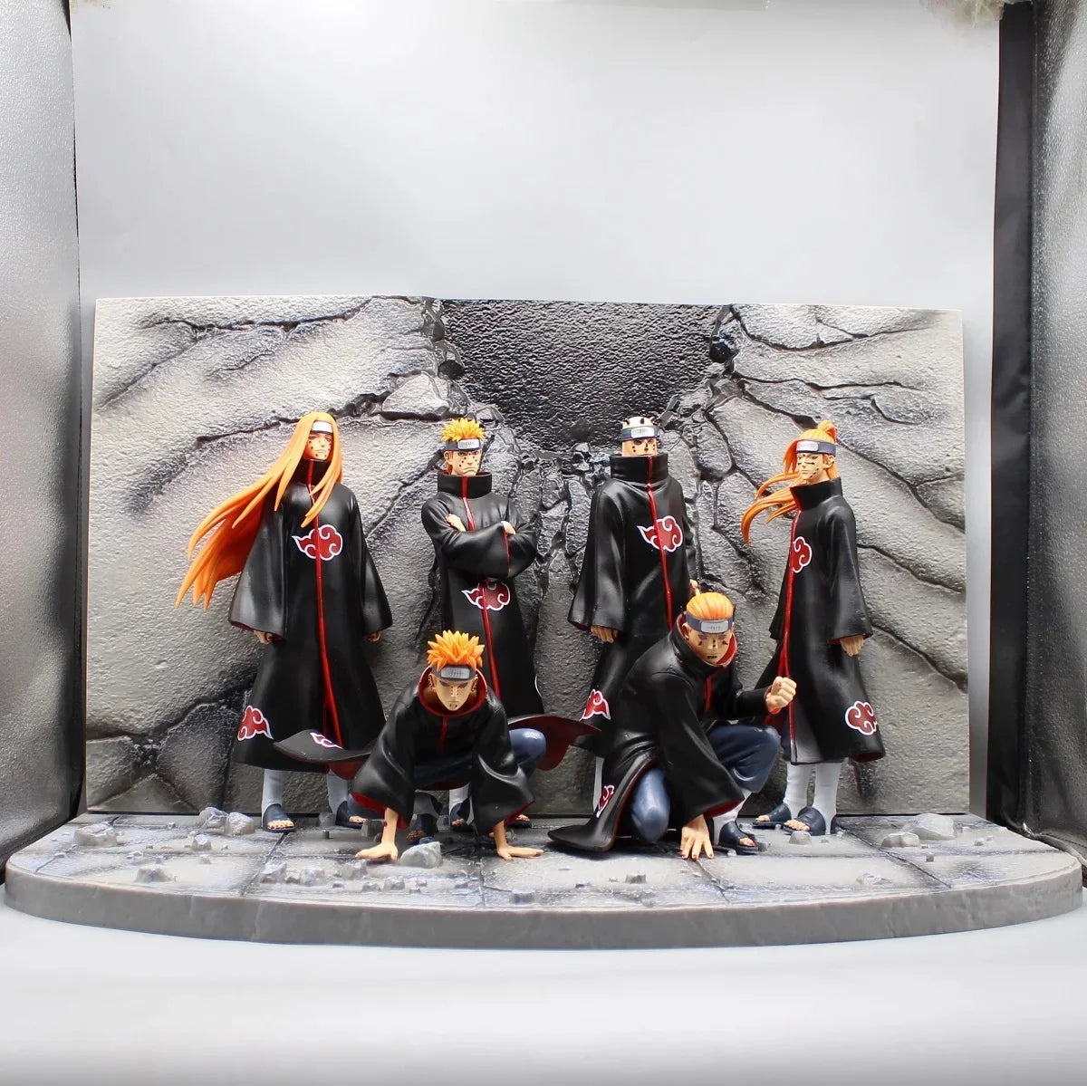Naruto Akatsuki 37cm Anime Action Figure Set - Uchiha Itachi Madara Konan Hidan - 6 Pcs Ninja Collection Toy Model Decor Gift