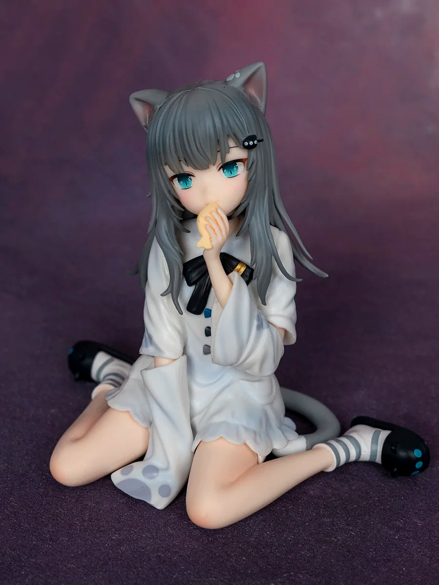 Cute  Eared Anime Girl Nachoneko Sitting Posture Collectible PVC Model Toy for Fans of Anime And Collectible Figurines