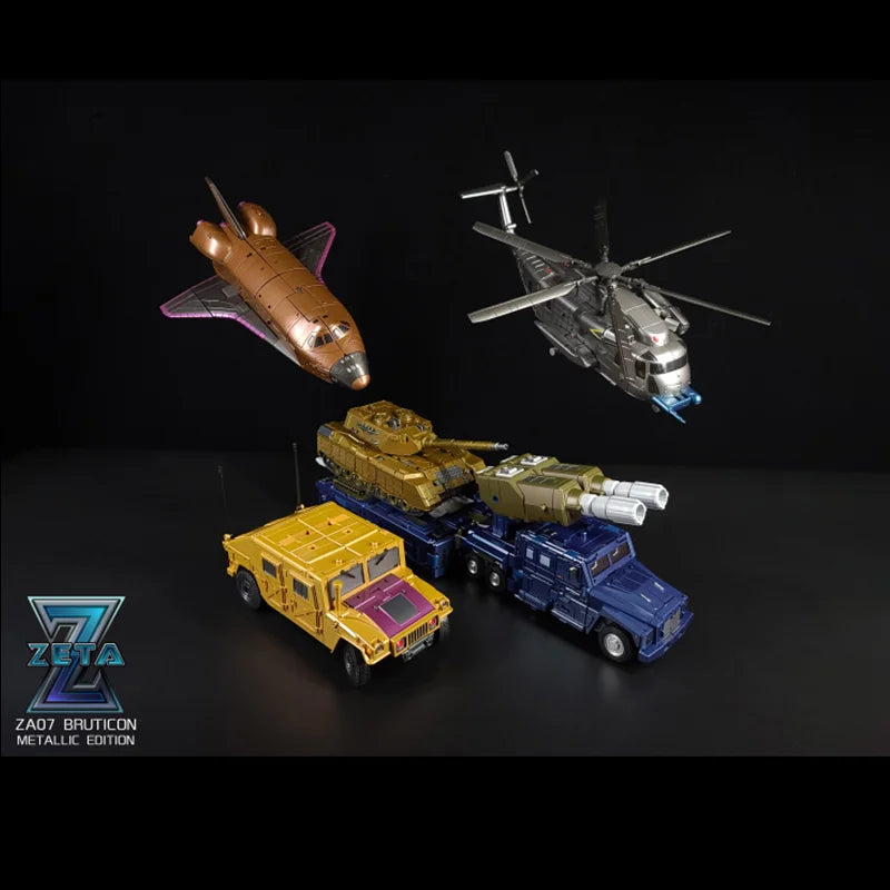 Transformation ZETA ZA07 ZA-07 Metallic Bruticus 5 IN 1 Oversized Alloy Chest Armor Chariot Team Action Figure Robot