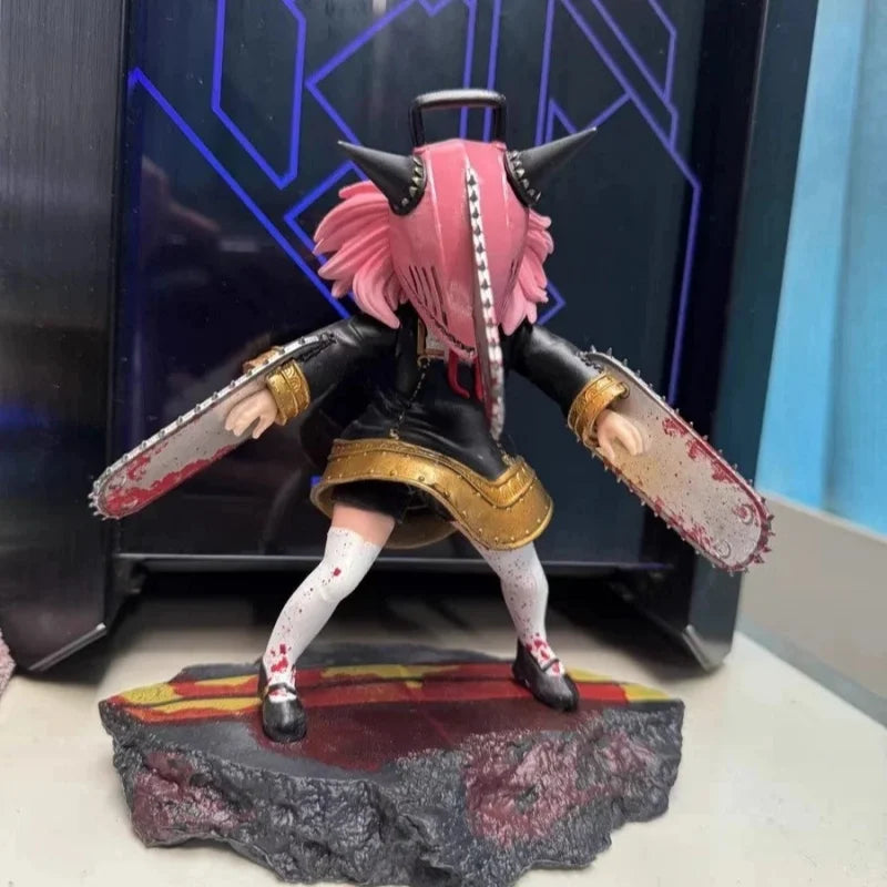 In stock Spy×Family Figure Anya Forger Figures Anya Cos Chainsaw Man Figurine Pvc Model Doll Collection Room Decoration Toy Gift