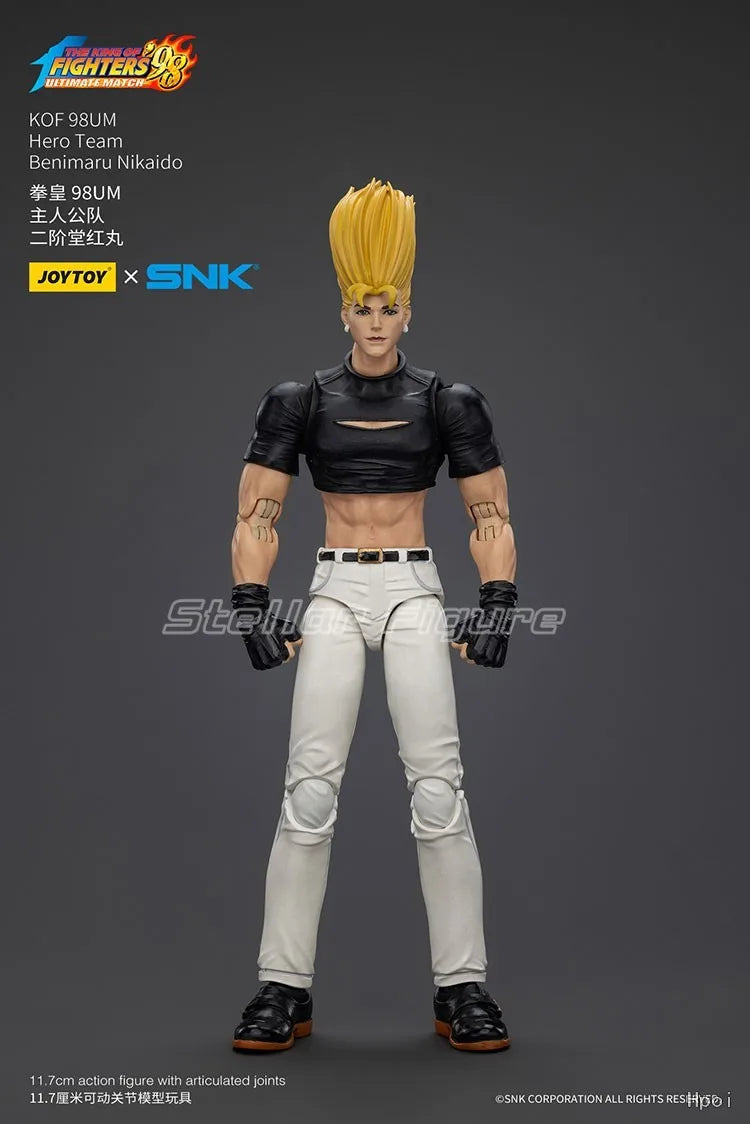 【SF】JOYTOY 1/18 Action Figures KOF 98UM Hero Team Kyo Kusanagi Goro Daimon Benimaru Nikaido 3PCS Model Toys Gifts Collection