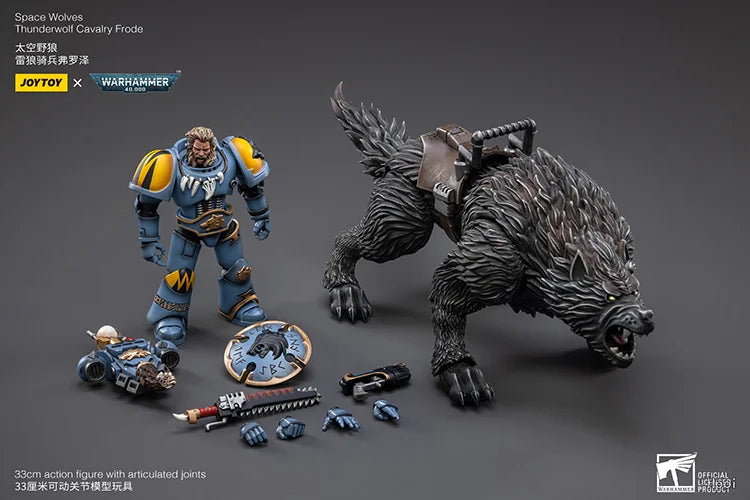 Original in Stock JOYTOY WARHAMMER 40,000 Space Wolves Thunderwolf Cavalry Frode 1/18 Figures Model Toys Gifts Collection
