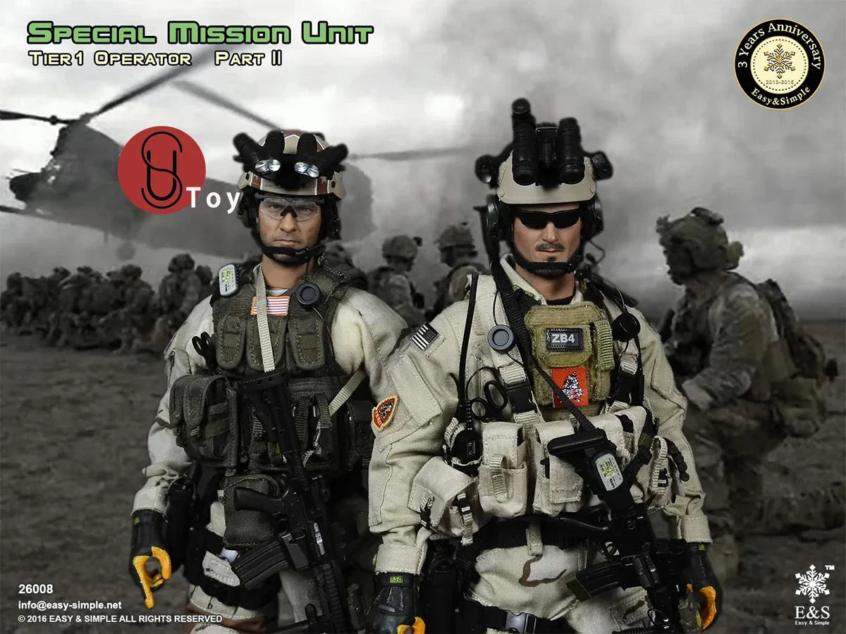 Easy&Simple ES 26008 1/6 US Army SMU Tier-1 Operator PartII US Army 3th Anniversary Action figure Full Set Collectible Model Toy
