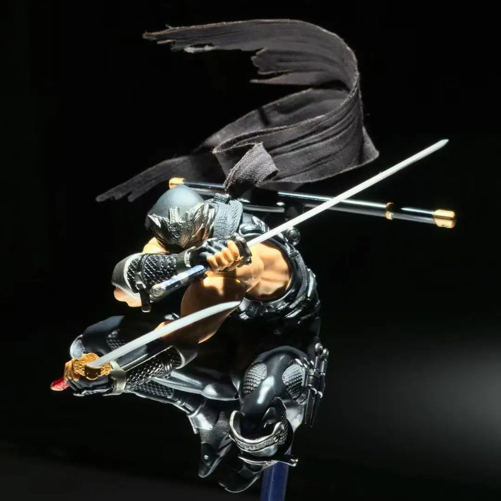Ninja Gaiden SHF Anime Handmade Ryu Hayabusa Tailored Scarf 13Cm and 20Cm Cloak Built In Iron Wire Is Suitable for 1/12 Toys