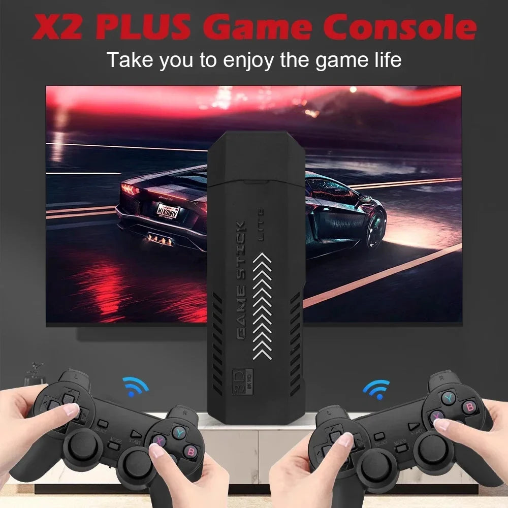 58,000 Games GD10 Plus Game Stick 4K HD Video Game Console 2.4G Double Wireless Controller Game Stick For N64/PSP/PS1/GBA