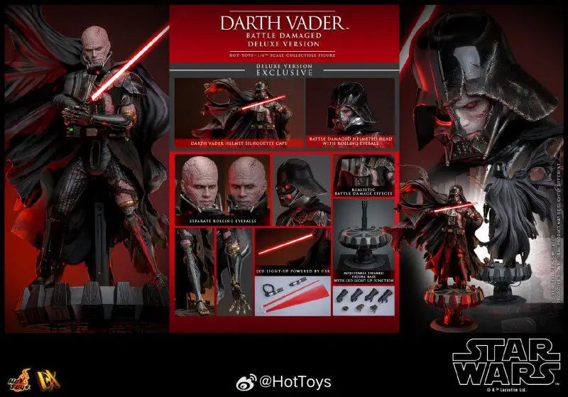HotToys HT 1/6 Star Wars Darth Vader Schwarzer Ritter Battle Damage Edition DX45 auf Lager