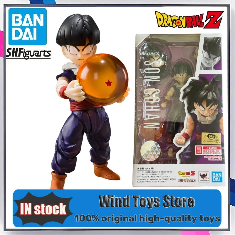 100% Original In Stock BANDAI S.H.Figuarts Dragon Ball Z SHF Son Gohan Children's Action Figure Toys in PVC Collect Gifts