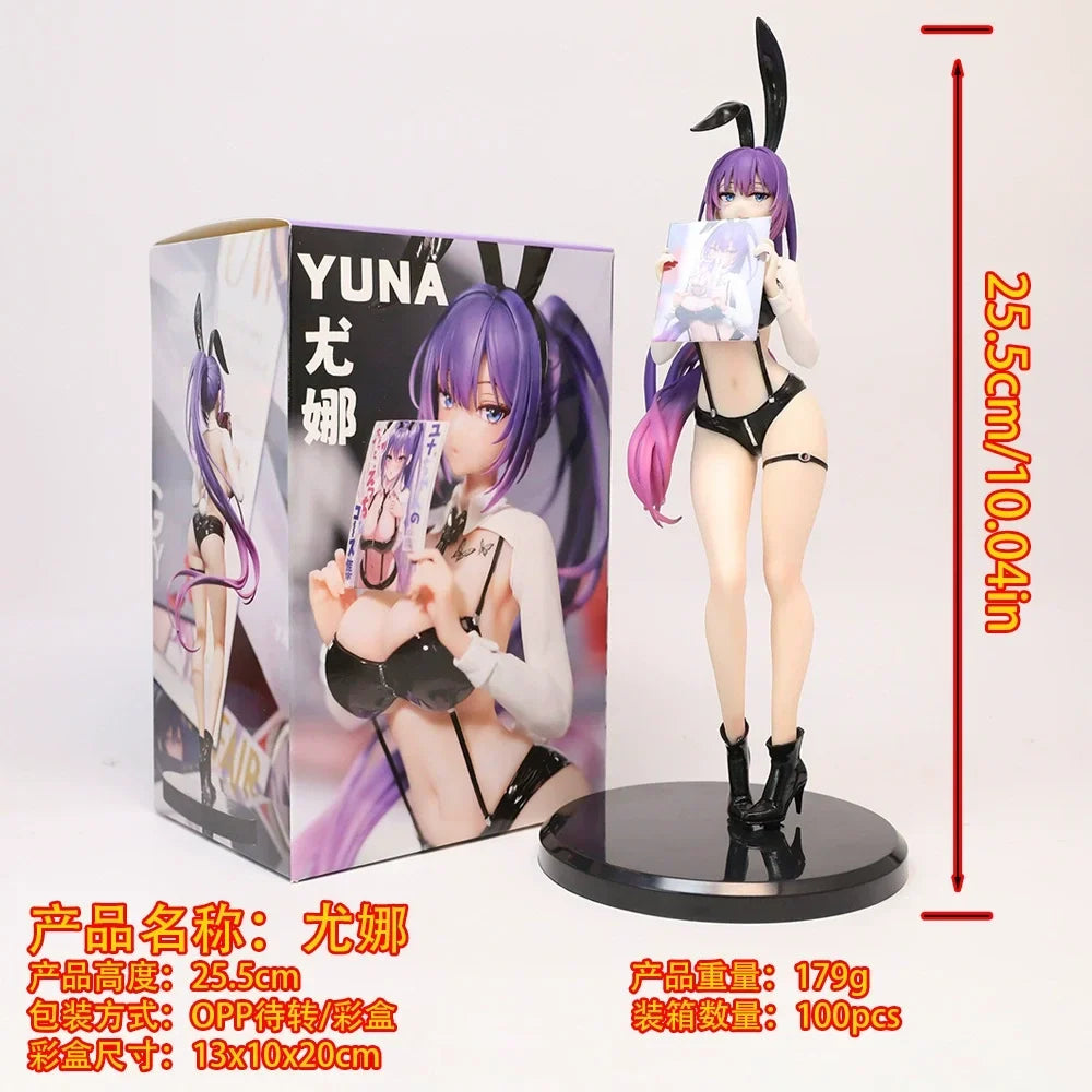 Anime Figure Yuna Rabbit Girl Bunny Girl 25.5cm PVC Figure Collection Gift Decoration For Anime Fans Table Decor Birthday Gift